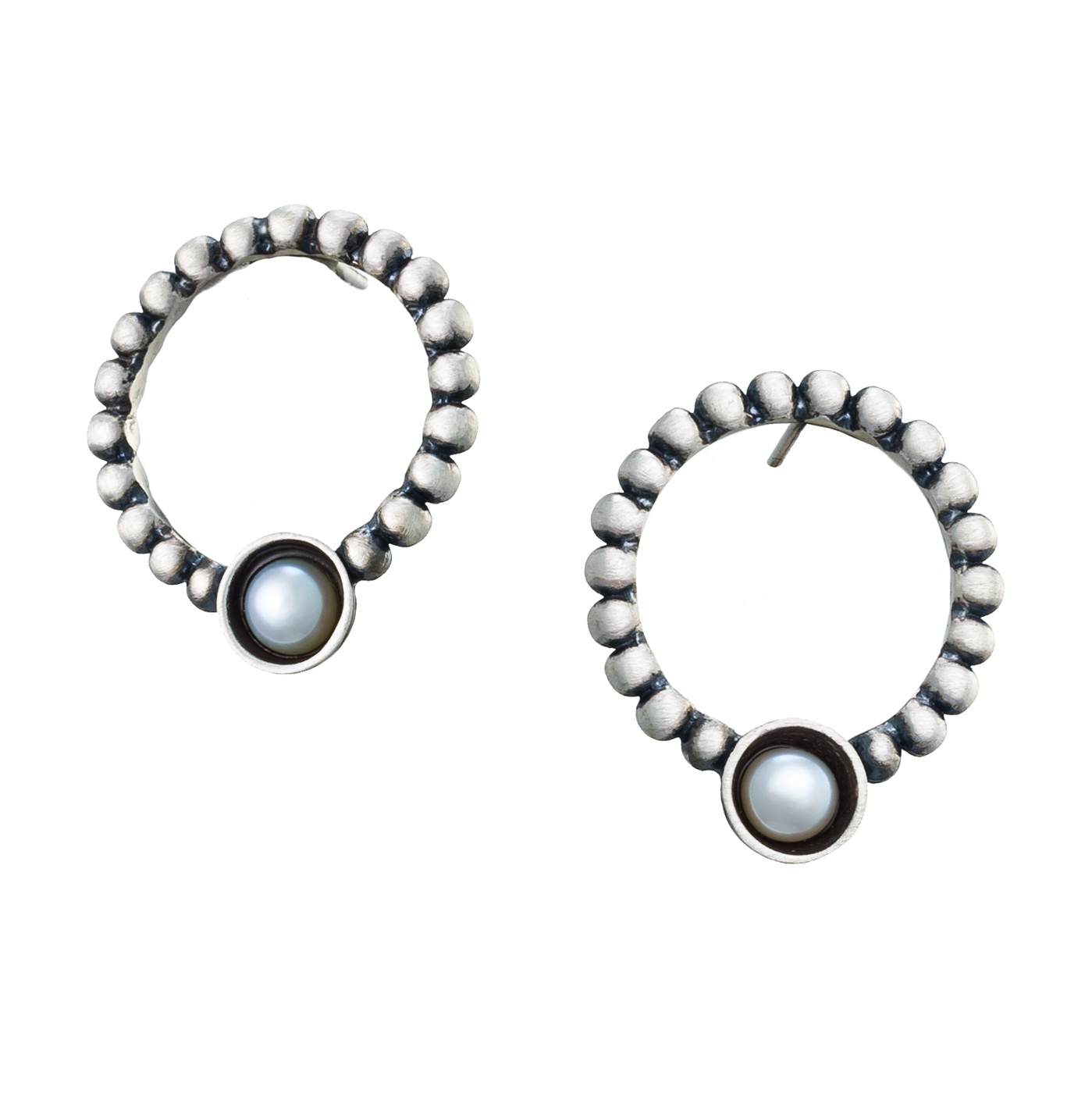 Silver earrings with pearls COTTON CANDY LUX 1 Silver earrings with pearls COTTON CANDY LUX
