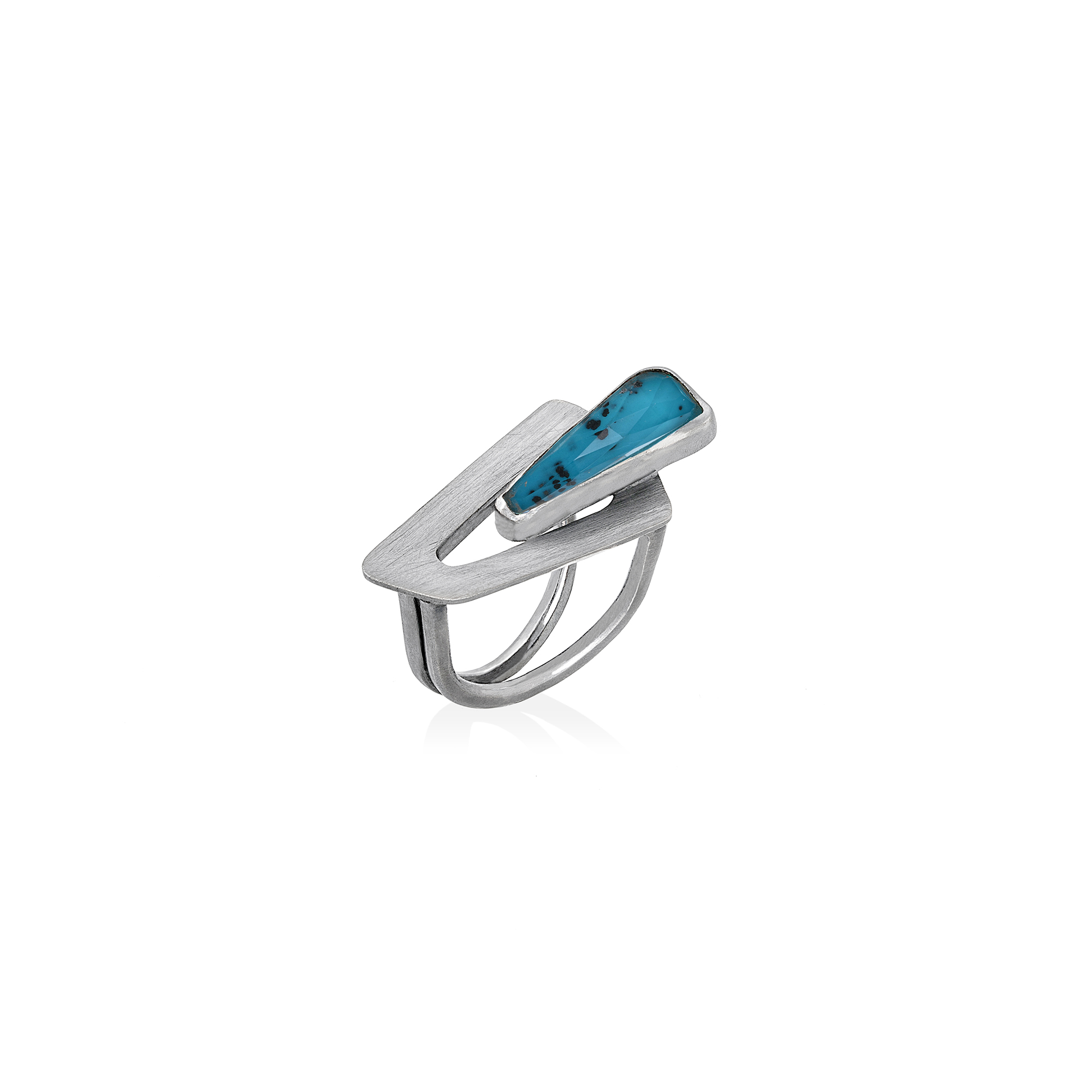 Silver ring with chrysocolla MISS TRAPEZE 1 Silver ring with chrysocolla MISS TRAPEZE