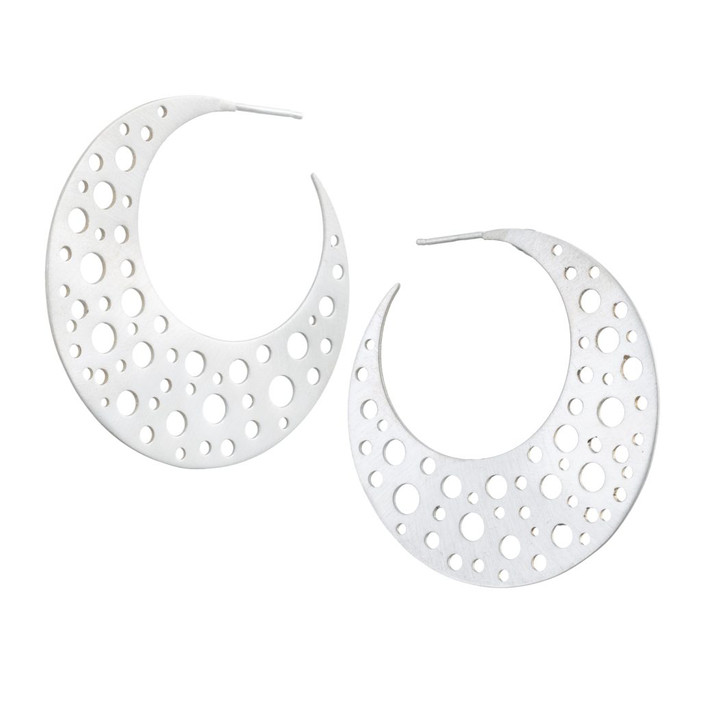 Silver hoops POLKA 14 asimenioi krikoi polka 1 1