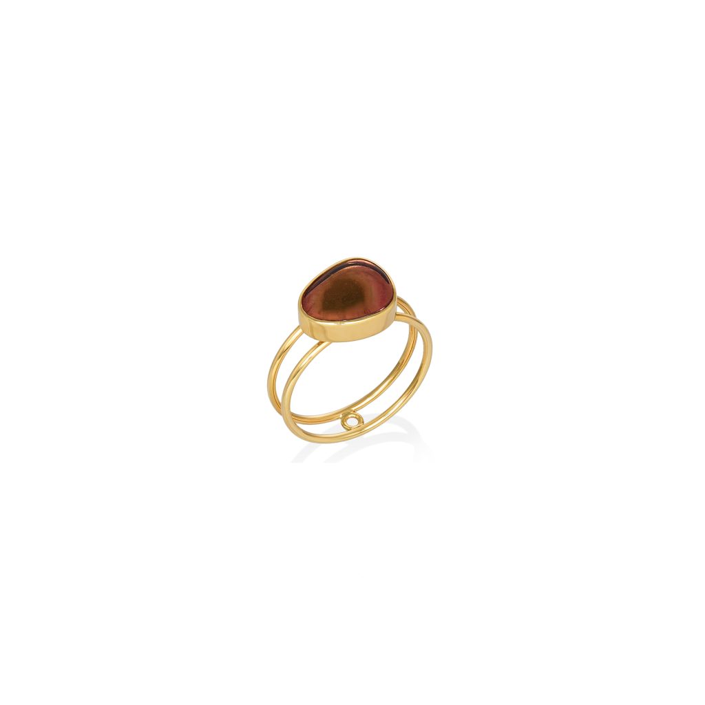 Gold ring 14K with watermelon tourmaline 1 xruso daxtilidi 14k me tourmalini watermelon 2