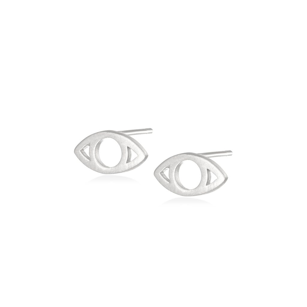Silver earrings EYE OF METIS 6 asimenia skoularikia eye of metis 1
