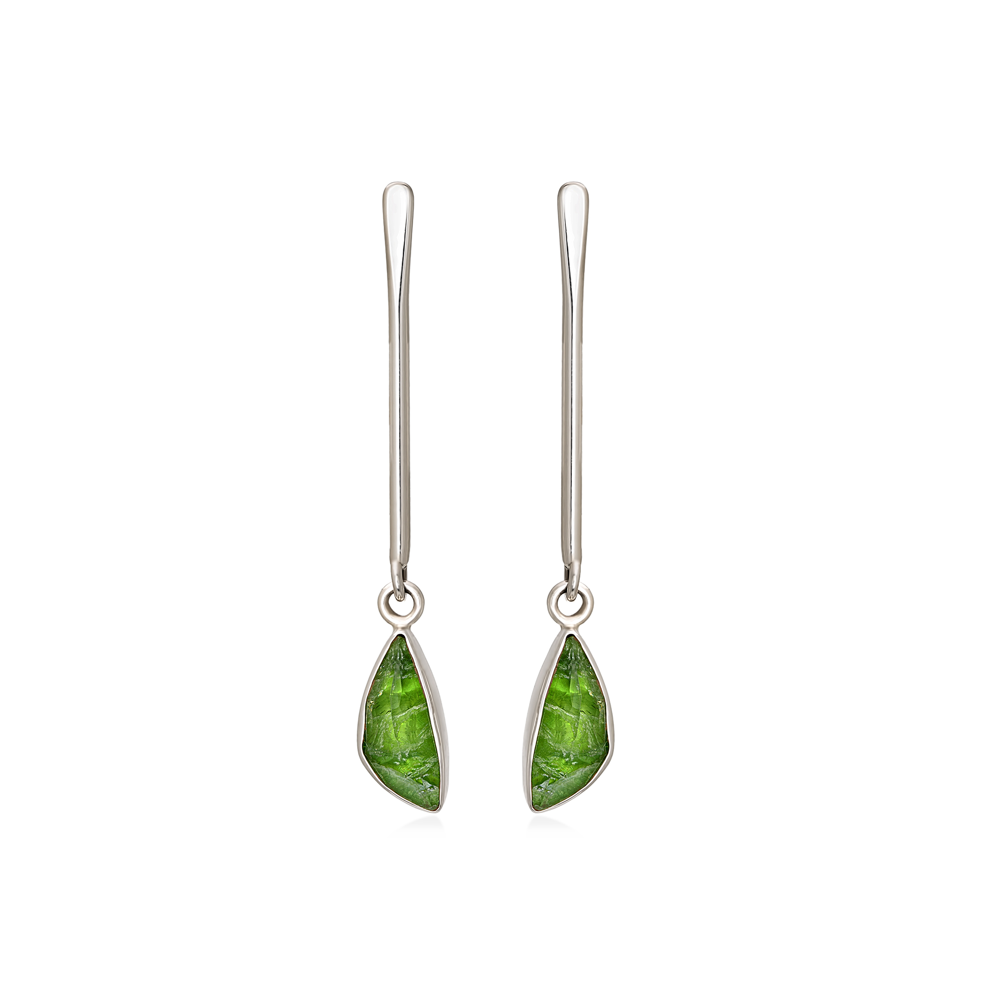 Silver earrings with dioptase 1 Silver earrings with dioptase