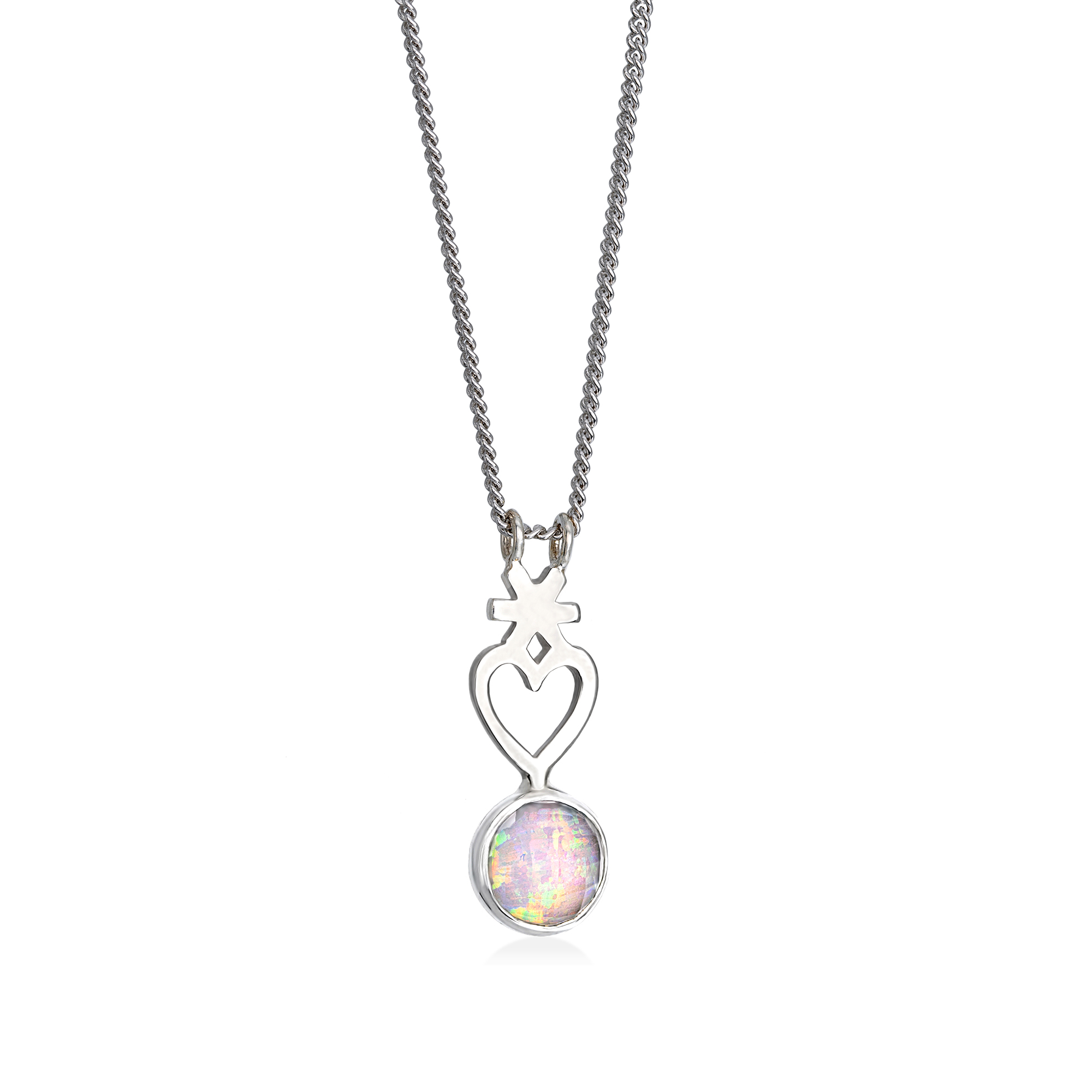 Silver necklace EUNOMIA with opal 1 Silver necklace EUNOMIA with opal